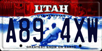 UT license plate A894XW