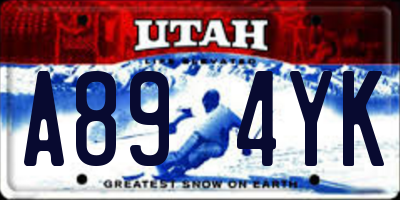 UT license plate A894YK
