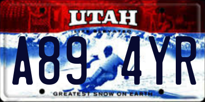UT license plate A894YR