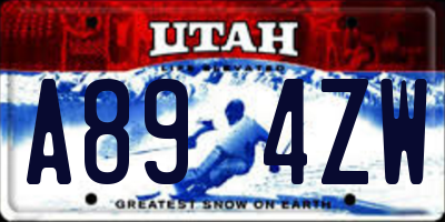 UT license plate A894ZW