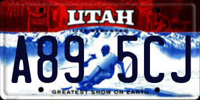 UT license plate A895CJ
