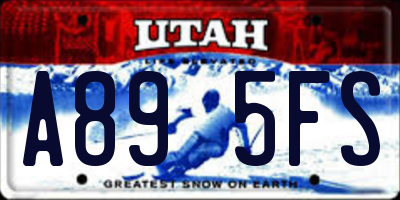 UT license plate A895FS