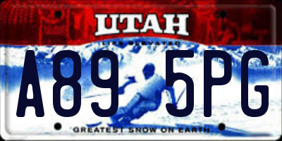 UT license plate A895PG