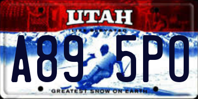 UT license plate A895PO