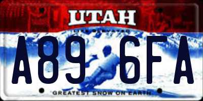 UT license plate A896FA