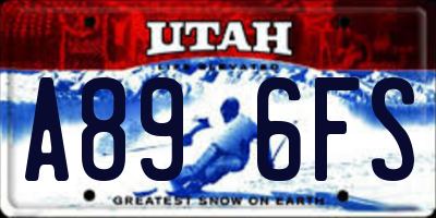 UT license plate A896FS