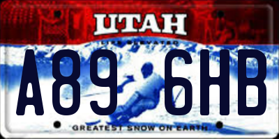 UT license plate A896HB