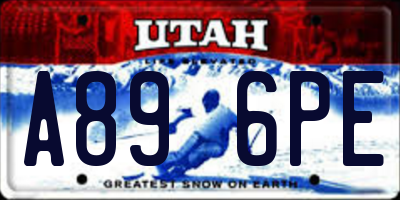 UT license plate A896PE