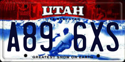 UT license plate A896XS