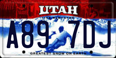 UT license plate A897DJ
