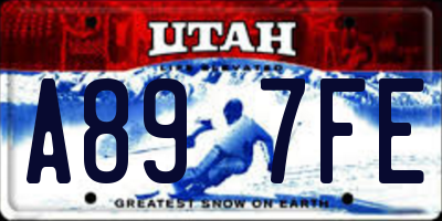 UT license plate A897FE