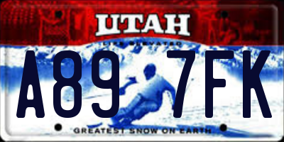 UT license plate A897FK