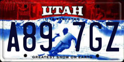UT license plate A897GZ