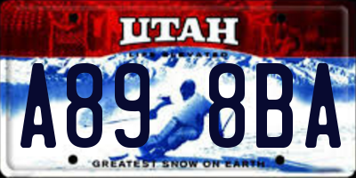UT license plate A898BA