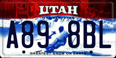 UT license plate A898BL