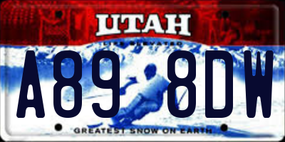 UT license plate A898DW