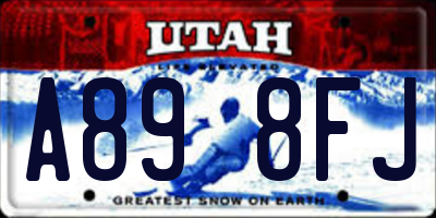 UT license plate A898FJ