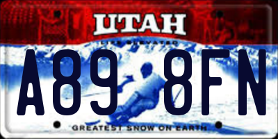 UT license plate A898FN