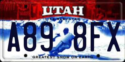 UT license plate A898FX