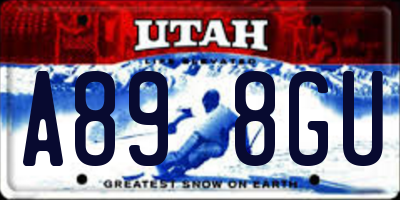 UT license plate A898GU