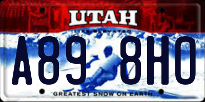 UT license plate A898HO
