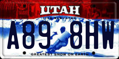 UT license plate A898HW
