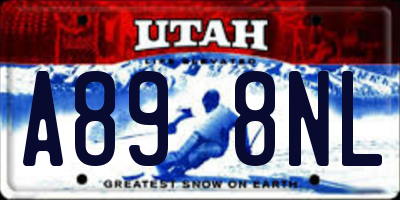 UT license plate A898NL