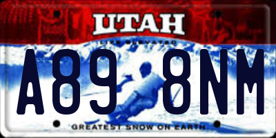 UT license plate A898NM