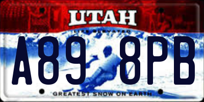 UT license plate A898PB
