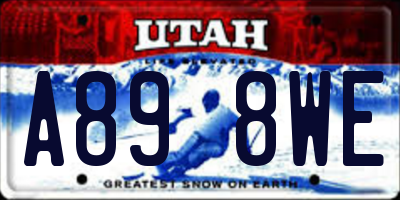 UT license plate A898WE