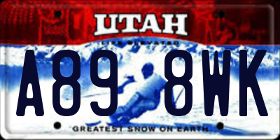 UT license plate A898WK