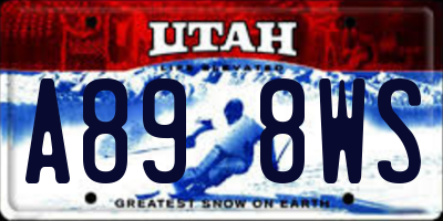 UT license plate A898WS