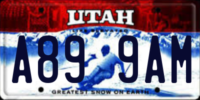 UT license plate A899AM