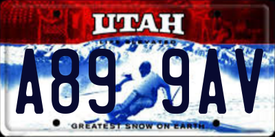 UT license plate A899AV