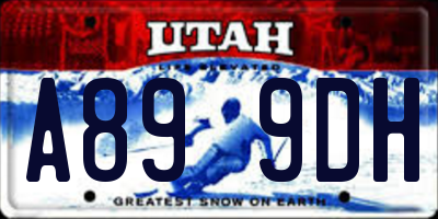 UT license plate A899DH