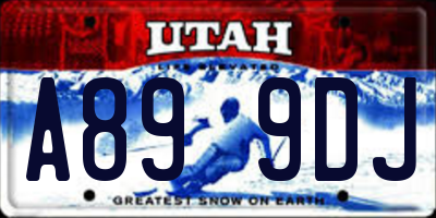 UT license plate A899DJ