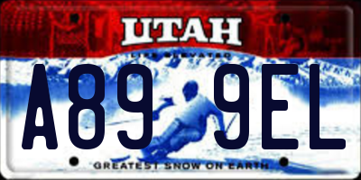 UT license plate A899EL