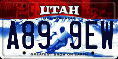 UT license plate A899EW