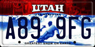 UT license plate A899FG