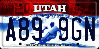 UT license plate A899GN
