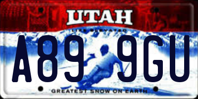 UT license plate A899GU