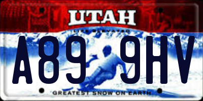 UT license plate A899HV
