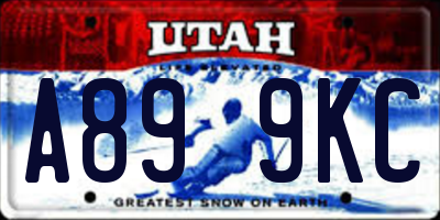 UT license plate A899KC