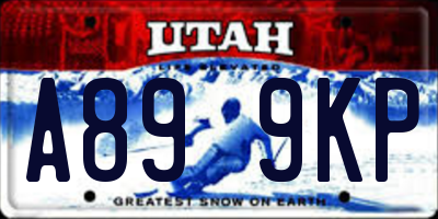 UT license plate A899KP