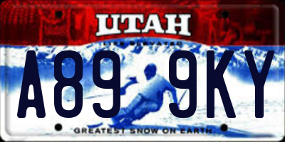 UT license plate A899KY