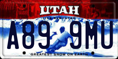 UT license plate A899MU