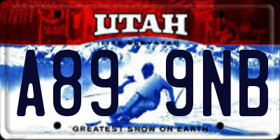 UT license plate A899NB