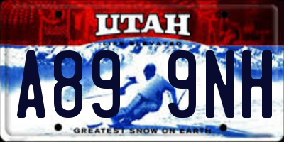 UT license plate A899NH