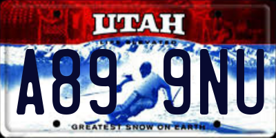 UT license plate A899NU