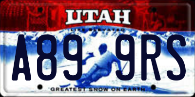 UT license plate A899RS